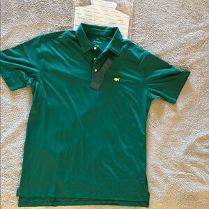 NEW!! Masters Tech Green Polo with Yellow Masters Logo